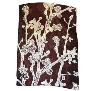 Batik Cherry Blossom Scarf Brown Cream